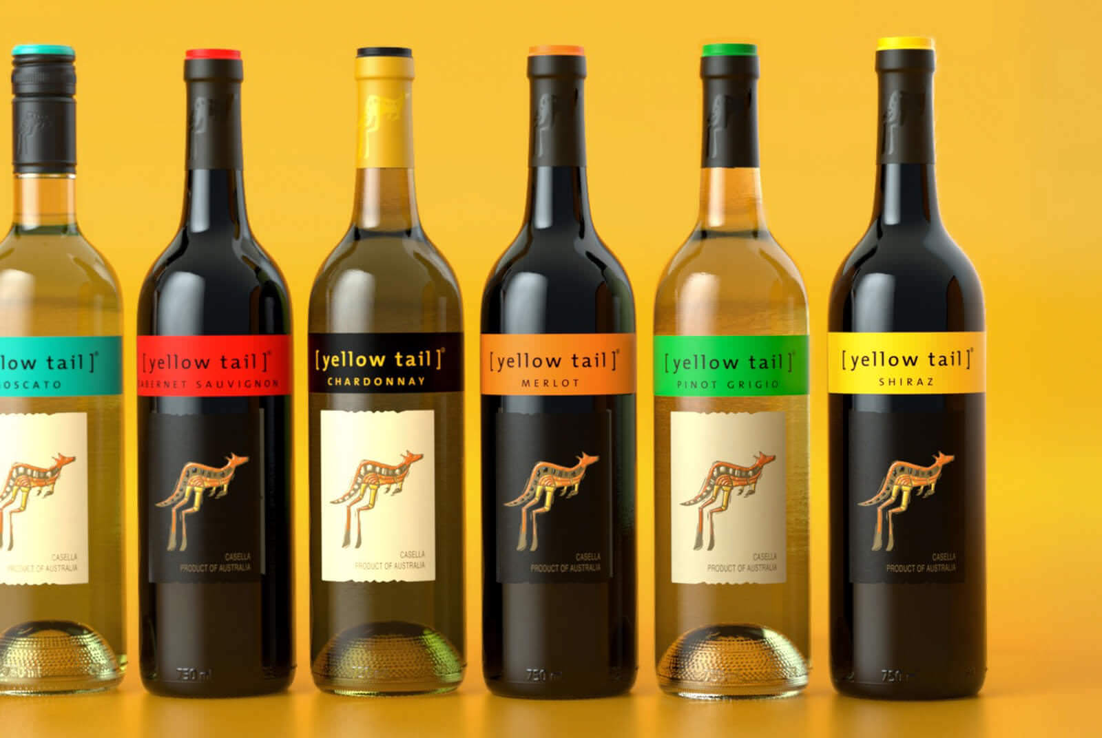 Image of yellow tail wine packaging