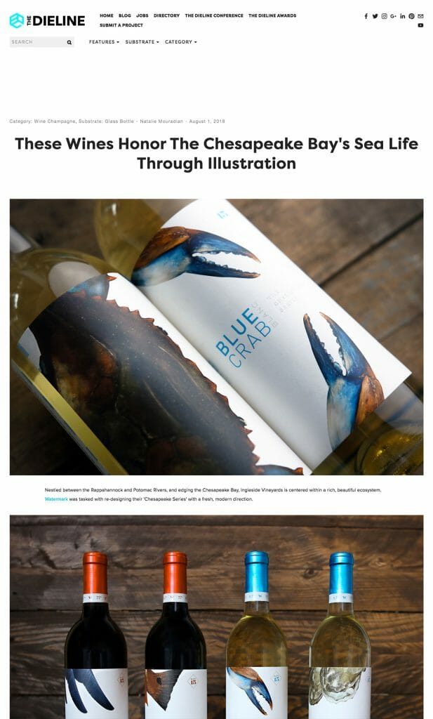 Ingleside Winery Featured on the Dieline Watermark Design