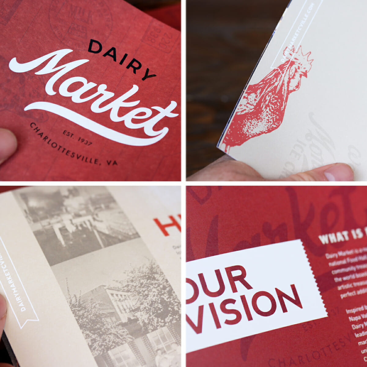 dairy market charlottesville brochure design