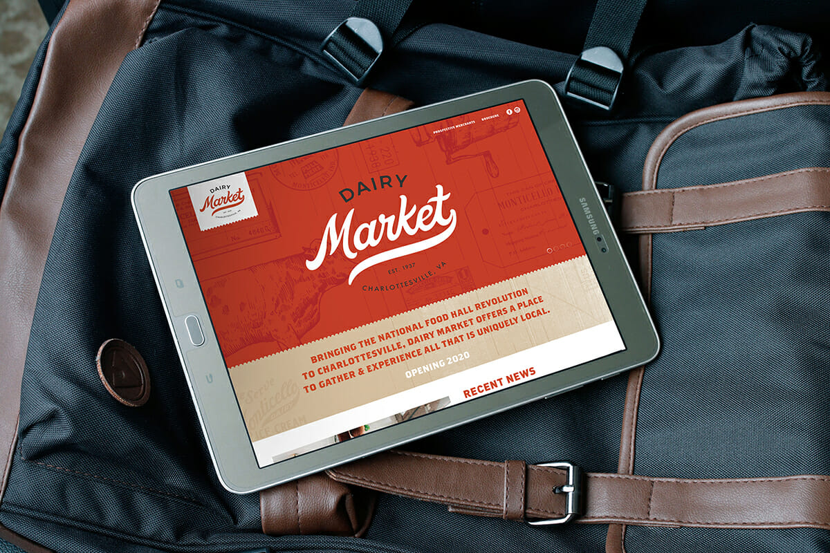 dairy market charlottesville website design